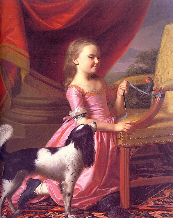 John Singleton Copley Young Lady with a Bird and a Dog Germany oil painting art